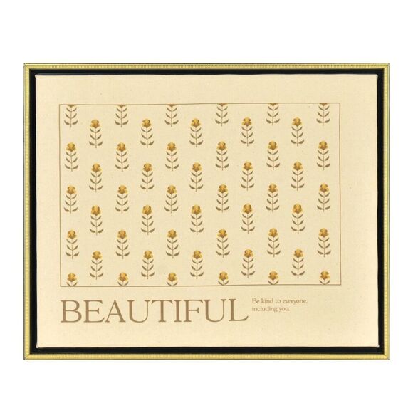 New Beautiful by Drew Barrymore Yellow Flower Linen Canvas Print Size 16" x 20" - Picture 6 of 6